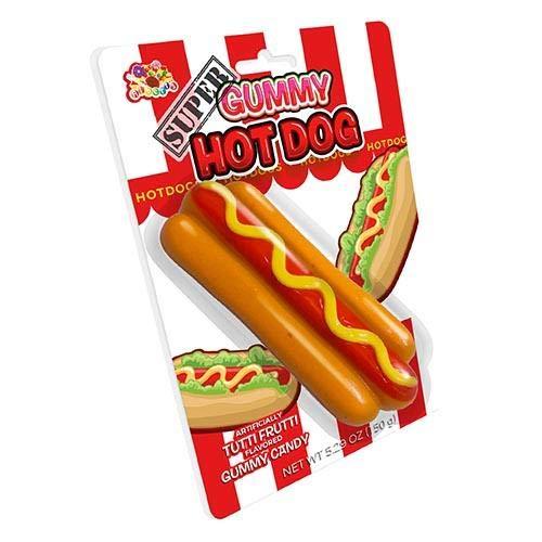 Alberts Super Gummy Hot Dog Tutti Frutti 12ct